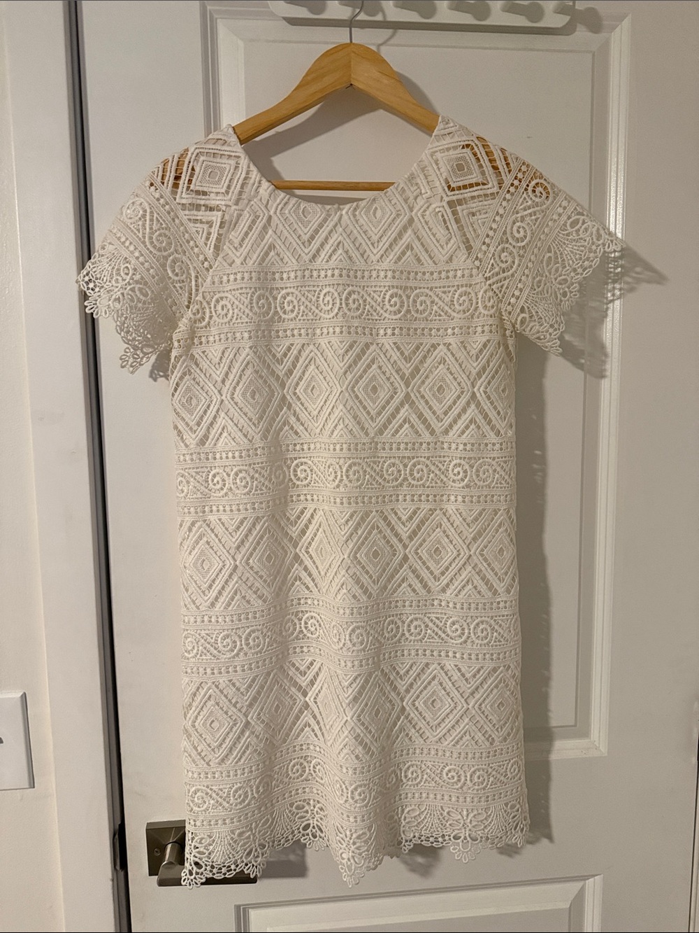 Madewell White Crochet Lace Shift Dress